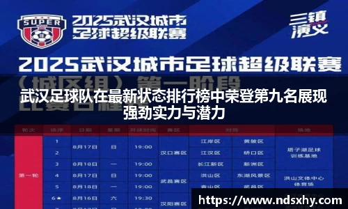 武汉足球队在最新状态排行榜中荣登第九名展现强劲实力与潜力